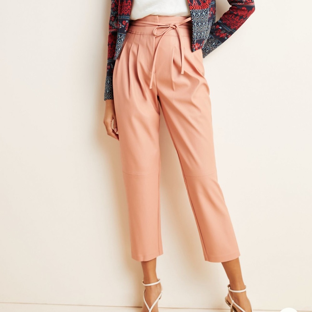Anthropologie Chelsea Tapered Faux Leather Pants